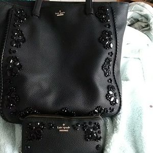Kate spade leather beautifully decorated handbag n